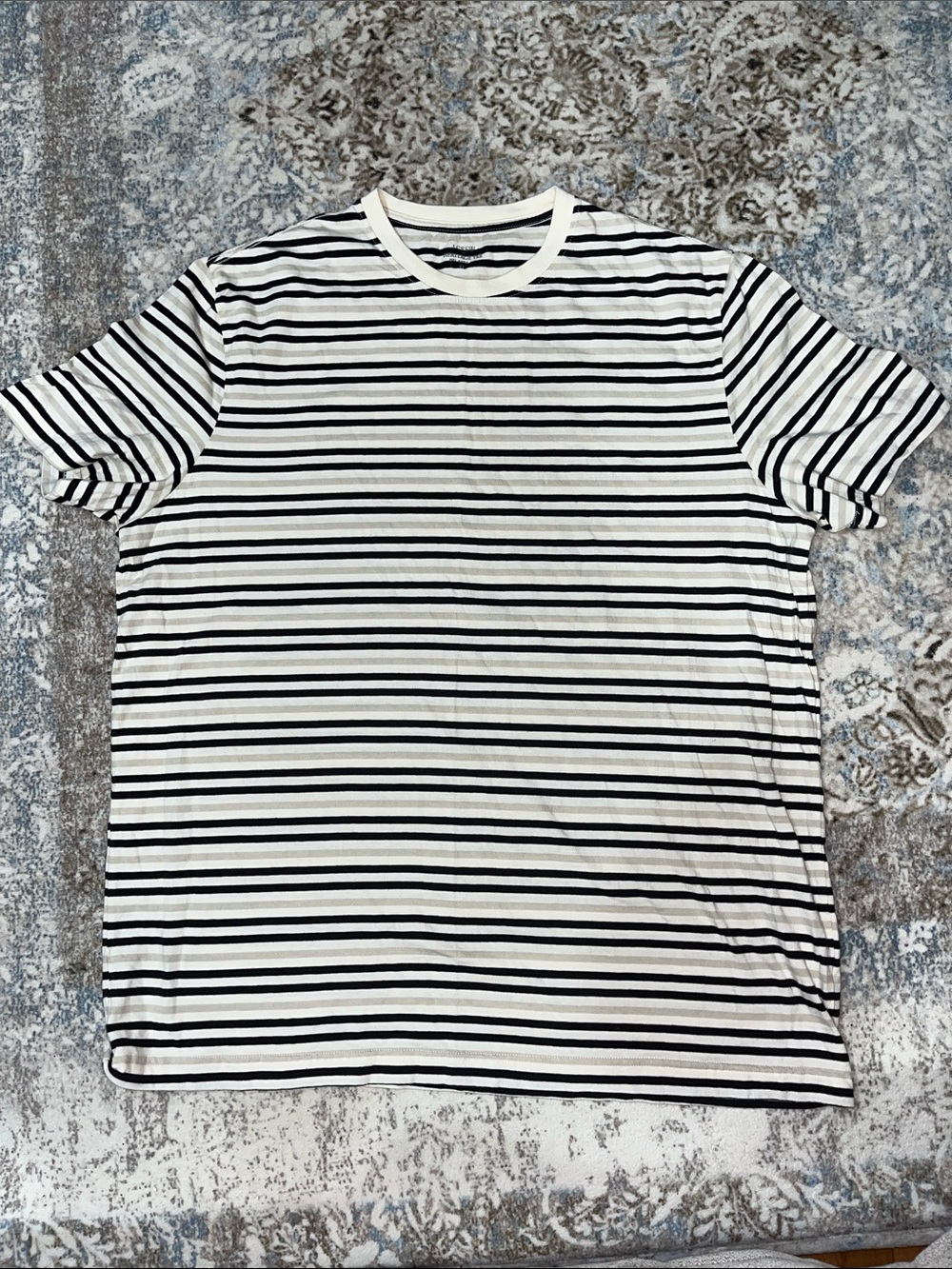 J Crew XL Men's Black & White Striped Crewneck Tee